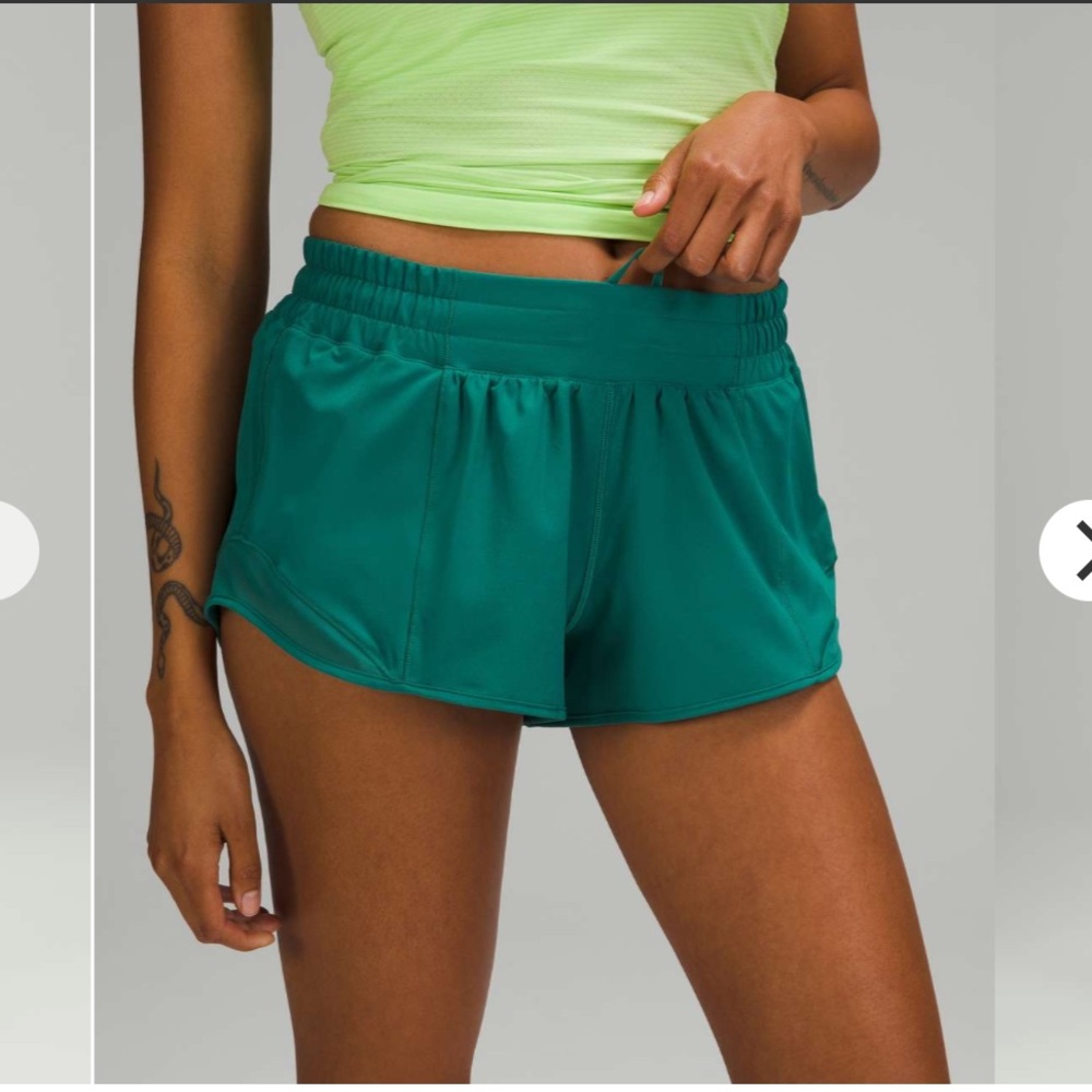 Lululemon Hotty Hot Shorts 2.5” Low Rise Teal Lagoon Green